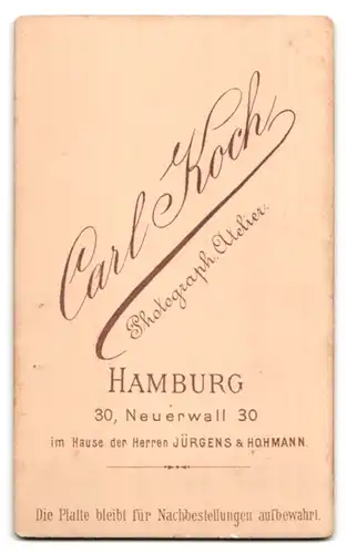 Fotografie Carl Koch, Hamburg, Neuerwall 30, Portrait Herr im Anzug mit Chin-Strap Bart