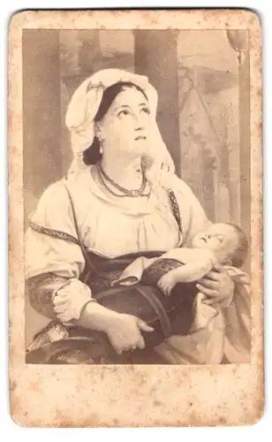 Fotografie Gemälde Betende Römerin, Romain en priere, Roman lady praying (Maes)