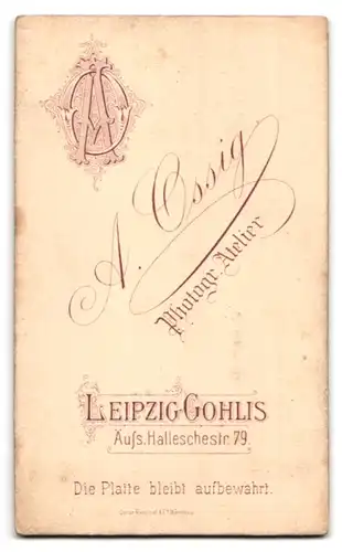Fotografie A. Ossig, Leipzig-Gohlis, Äuss. Halleschestr. 79, Ulan in Paradeuniform mit Epauletten & Schärpe