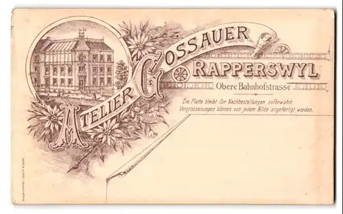 Fotografie Atelier Gossauer, Rapperswyl, Obere Bahnhofstr., Ansicht Rapperswyl, Fassade des Fotografen Hauses