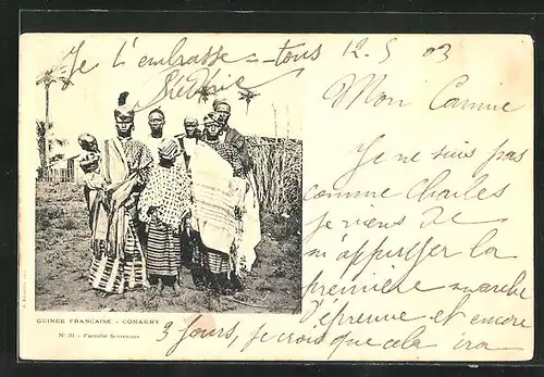 AK Conakry /Afrika, Familie aus Guinea