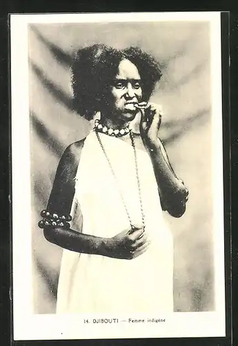 AK Djibouti, Femme indigène, afrikanische Volkstypen
