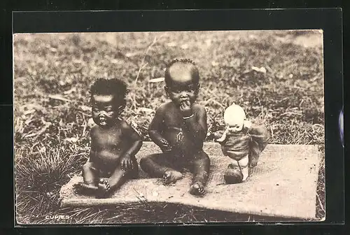 AK Cupies, afrikanische Babys, Puppe, afrikanische Volkstypen