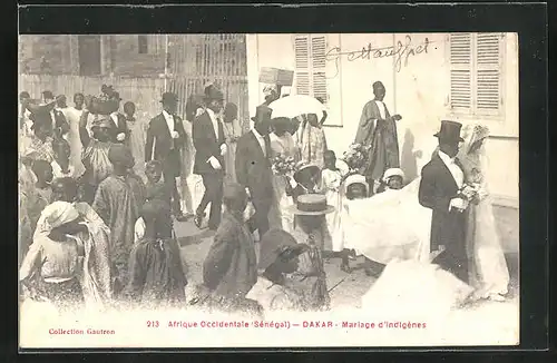 AK Dakar, Sénégal, Mariage d`indigènes, afrikanische Riten