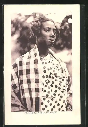 AK Femme sainte-Marienne, afrikanische Volkstypen, Frisur