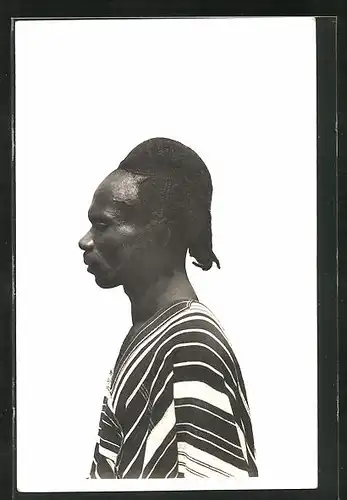 AK Homme Guerret, Cote d`Ivoire, afrikanische Volkstypen, Frisur