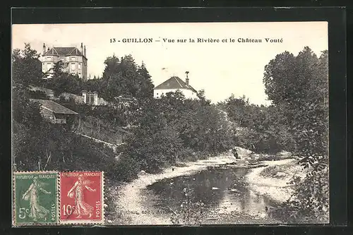 AK Guillon, Vue sur la Rivière et le Chateau Vouté