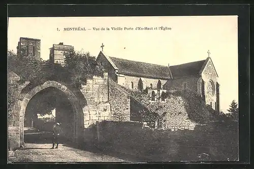 AK Montréal, Vue de la Ville Porte d`En-Haut et l`Église