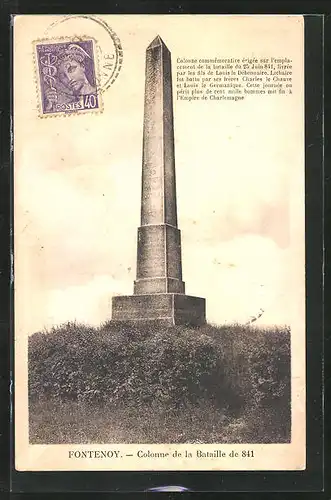 AK Fontenoy, Colonne de la Bataille de 841