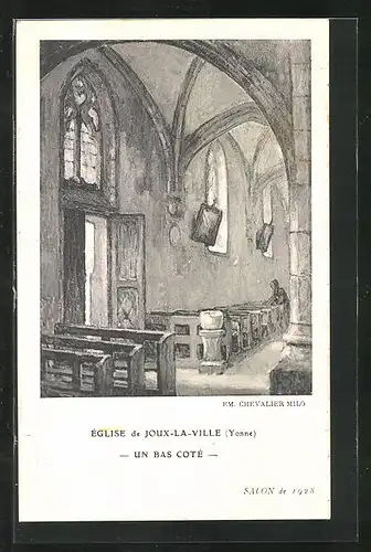 AK Joux-la-Ville, L`Église, Un Bas Coté