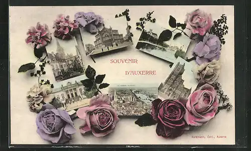 AK Auxerre, Souvenir, Ortspartien, Rosen