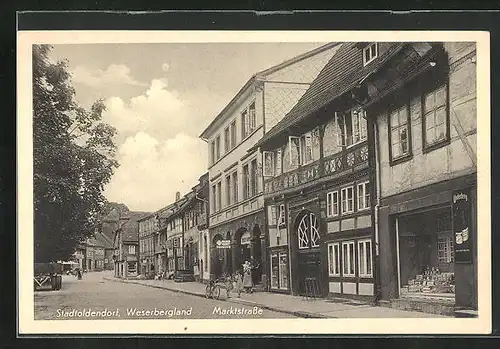 AK Stadtoldendorf, Marktstrasse mit Geschäften