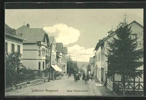 AK Rengsdorf, belebte Kaiser Wilhelm-Strasse
