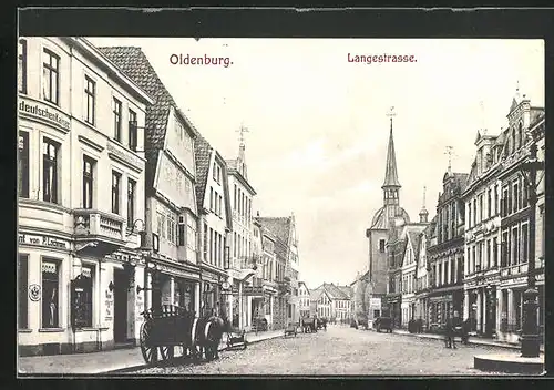 AK Oldenburg, Langestrasse mit Restaurant P. Lochmann