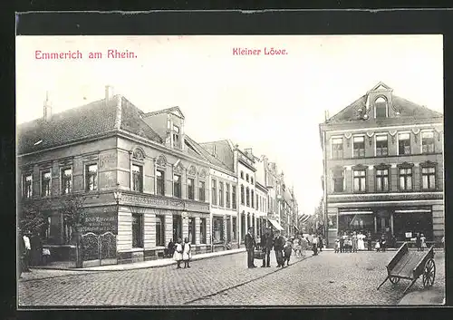 AK Emmerich /Rhein, Kleiner Löwe, Hotel Jakob Zensen, Nähmaschinen- & Fahrrad-Depot