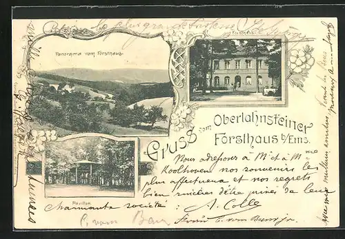 AK Ems, Oberlahnsteiner Forsthaus, 3 Ansichten