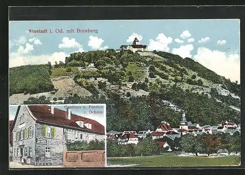 AK Neustadt /Odenwald, Gasthaus Zum Ochsen, Burg Breuberg