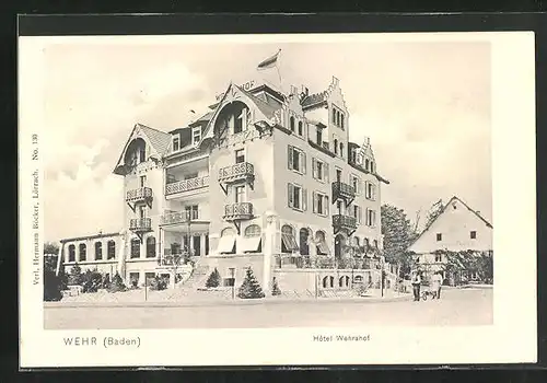 AK Wehr /Baden, Hotel Wehrahof mit Personal