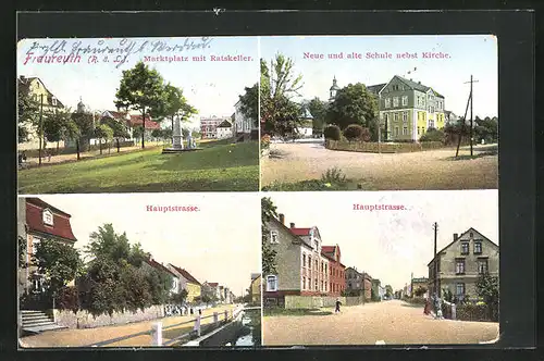AK Fraureuth, Marktplatz mit Gasthaus Ratskeller, Hauptstrasse