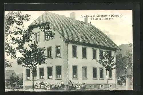 AK Schnellingen /Kinzigtal, Schulhaus, erbaut im Jahre 1907