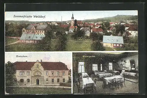 AK Walddorf i. S., Gasthaus Kretscham von Bruno Dressler