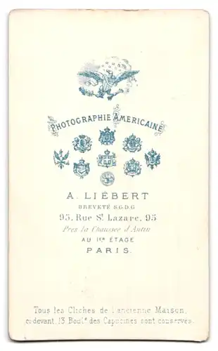 Fotografie A. Liébert, Paris, 95, Rue St. Lazare, 95, Portrait junge Dame mit Kragenbrosche