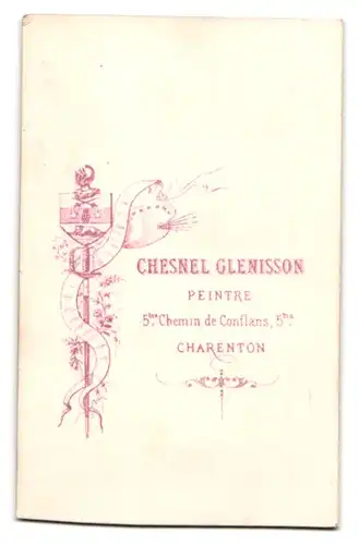 Fotografie Chesnel Glenisson, Charenton, 5 bis, Chemin de Confalns, 5 bis, Portrait bürgerliche Dame im hübschen Kleid