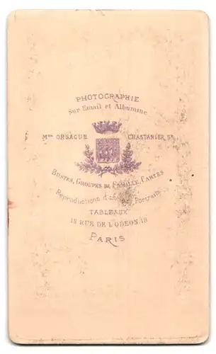 Fotografie Orsague & Chastanier, Paris, 18, Rue de l`Odéon, 18, Portrait junge Dame mit zeitgenössischer Frisur