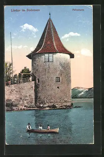 AK Lindau i. B., Pulverturm und Ruderboot