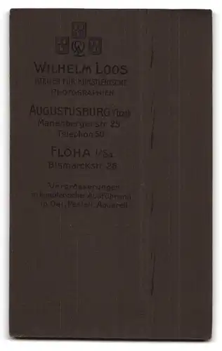Fotografie Wilhelm Loos, Flöha i. Sa., Bismarckstr. 26, Portrait stattlicher Herr mit Brille und Vollbart