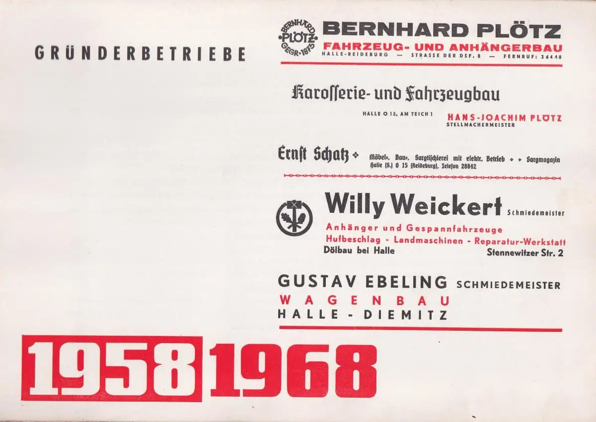 Fotoalbum 7 Fotografien PGH  Fünf Türme , Ansicht Halle / Saale, DDR, Wohnanhänger, Röntgenwagen, Baustellenanhänger 9
