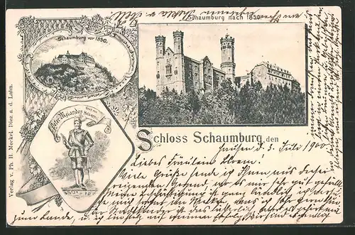 AK Schloss Schaumburg vor und nach 1850, Peter Melander