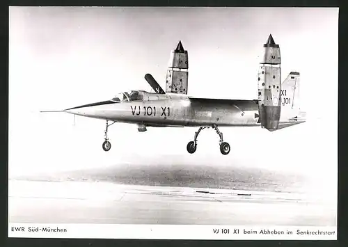 Fotografie Flugzeug EWR VJ 101, Prototyp beim Abheben im Senkrechtstart