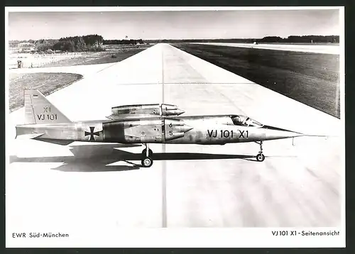Fotografie Flugzeug EWR VJ 101, Seitenansicht des Prototyps