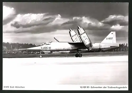 Fotografie Flugzeug EWR VJ 101, Prototyp schwenkt Triebwerksgondeln