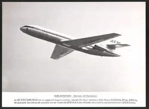 Fotografie Flugzeug Sud-Aviation Caravelle SE-210 der Air France