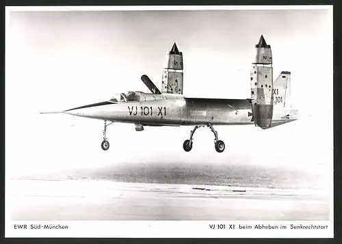 Fotografie Flugzeug EWR VJ 101, Experimentalflugzeug im Schwebeflug