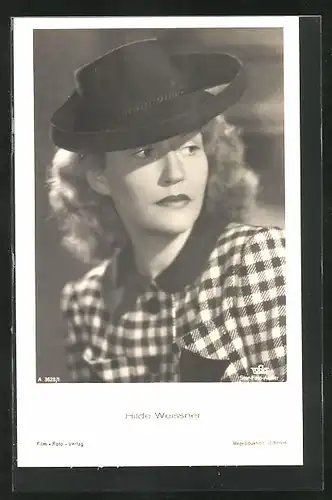 AK Schauspielerin Hilde Weissner mit einem Hut
