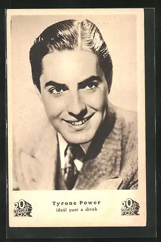 AK Schauspieler Tyrone Power mit pomadisiertem Haar