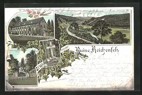 Lithographie Reichenfels, Ruine, Alterthums-Museum