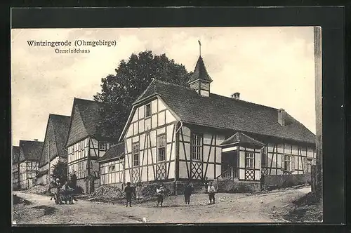 AK Wintzingerode /Ohmgebirge, Gemeindehaus, Strassenpartie