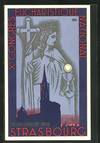 Künstler-AK Strasbourg, X. Congres Eucharistique National 1935