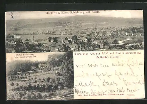 AK Alfeld, Hotel Schlehberg, Ortsansicht
