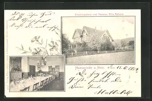 AK Hasserode a. Harz, Erholungshaus und Pension Villa Daheim, Innenansicht