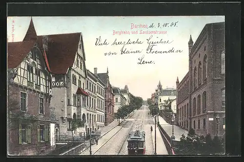 AK Barmen, Bergbahn und Louisenstrasse