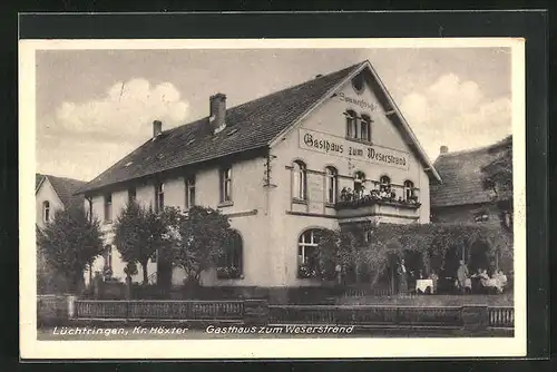 AK Lüchtringen /Kr. Höxter, Gasthaus zum Weserstrand