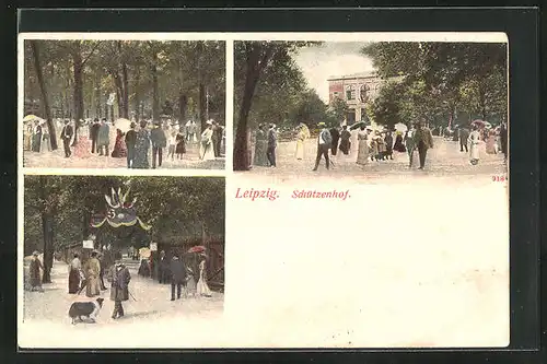 AK Leipzig, Ansichten vom Gasthaus Schützenhof