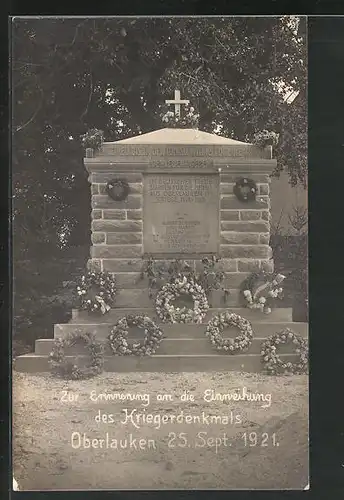AK Oberlauken, Einweihung des Kriegerdenkmals 25. September 1921