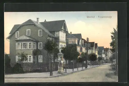 AK Oberhof, Prinzenstrasse mit Litfasssäule