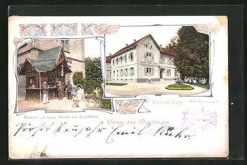 AK Dinglingen, Bahnhof-Hotel von Max Morstadt